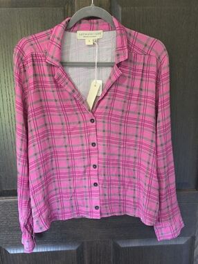 saltwater LUXE Fuchsia Plaid Button-Down Shirt